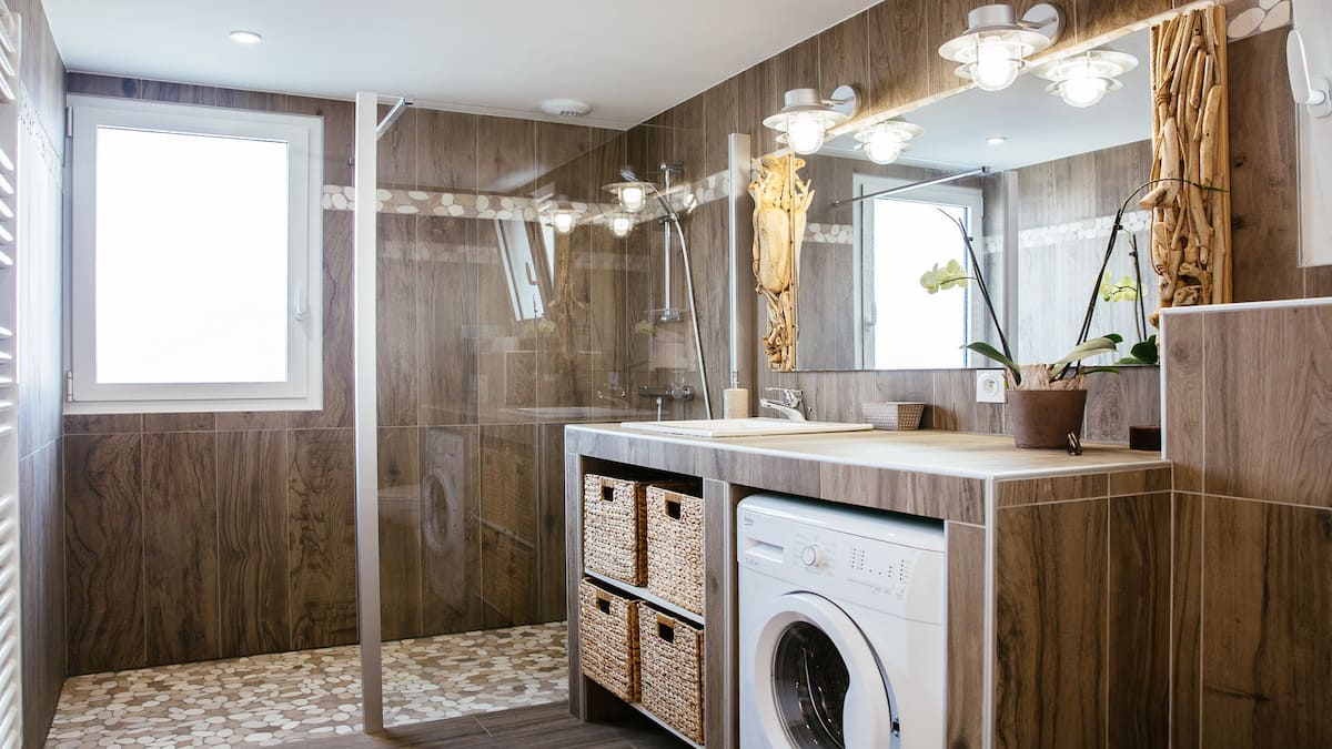 salle de bain cabane en bois