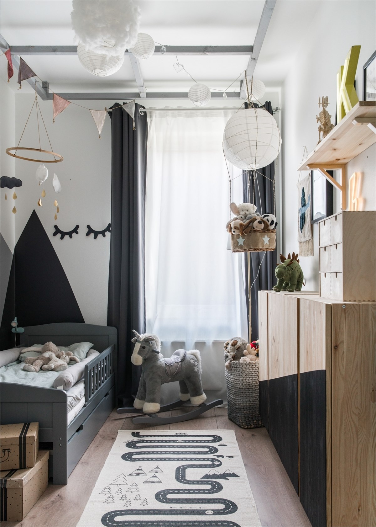 chambre enfant grise