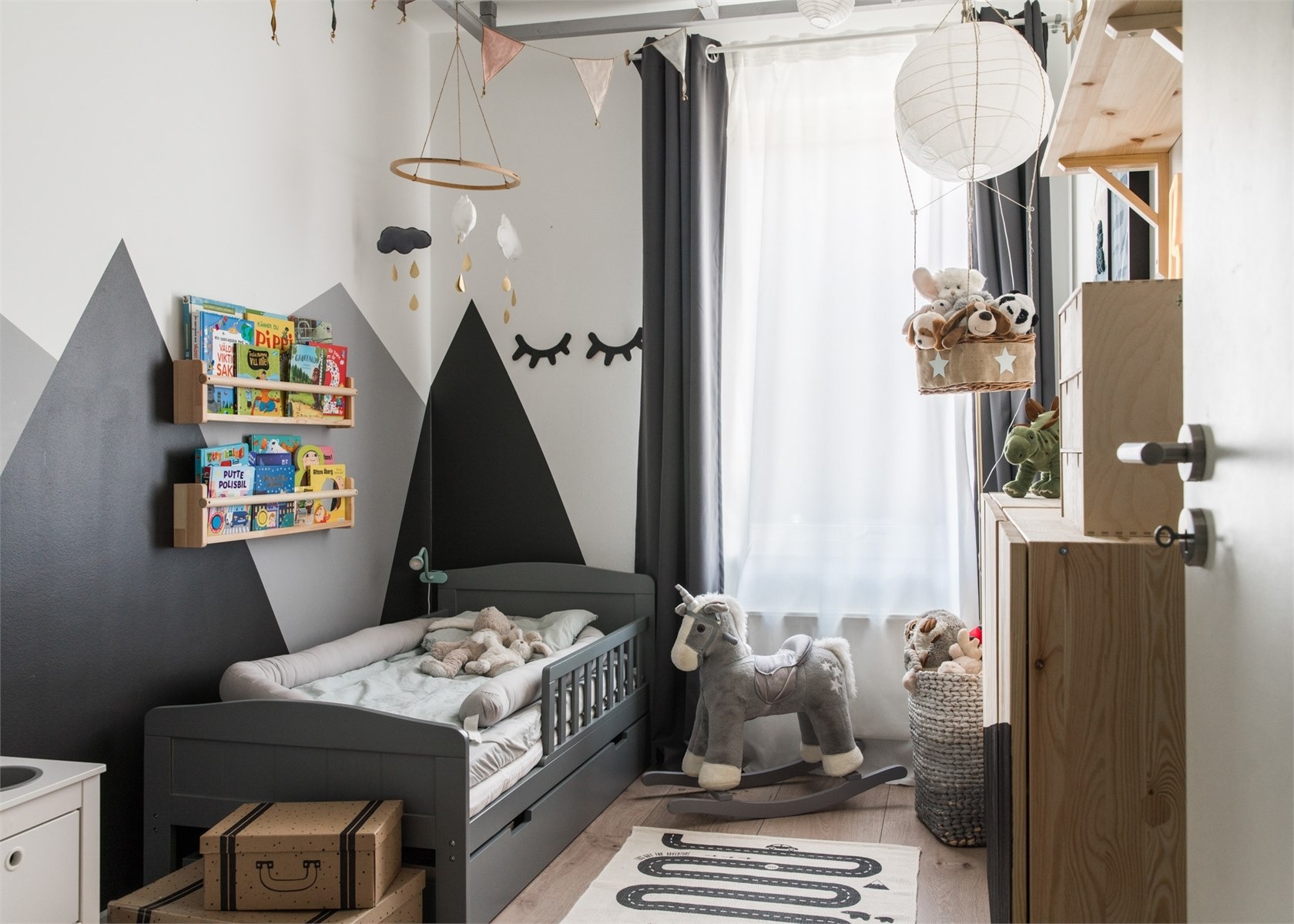 chambre enfant grise