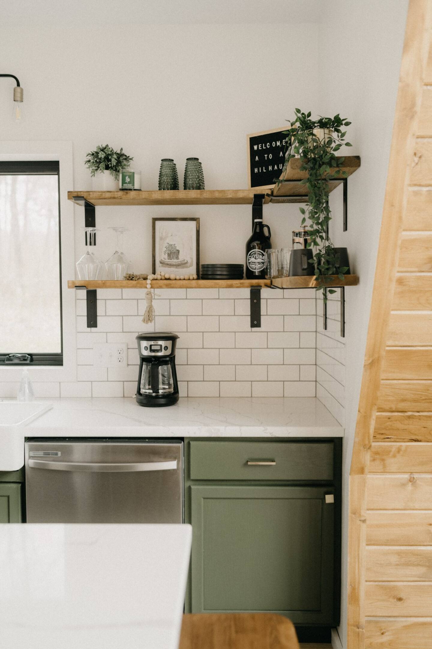 shelfie cuisine équipée verte