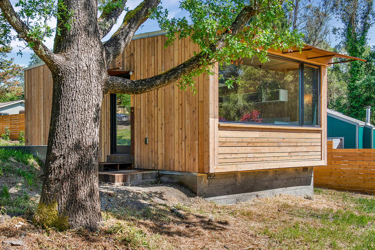façade mini maison en bois de 35m2