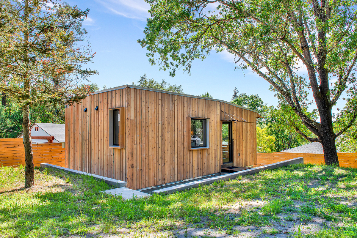 façade mini maison en bois de 35m2