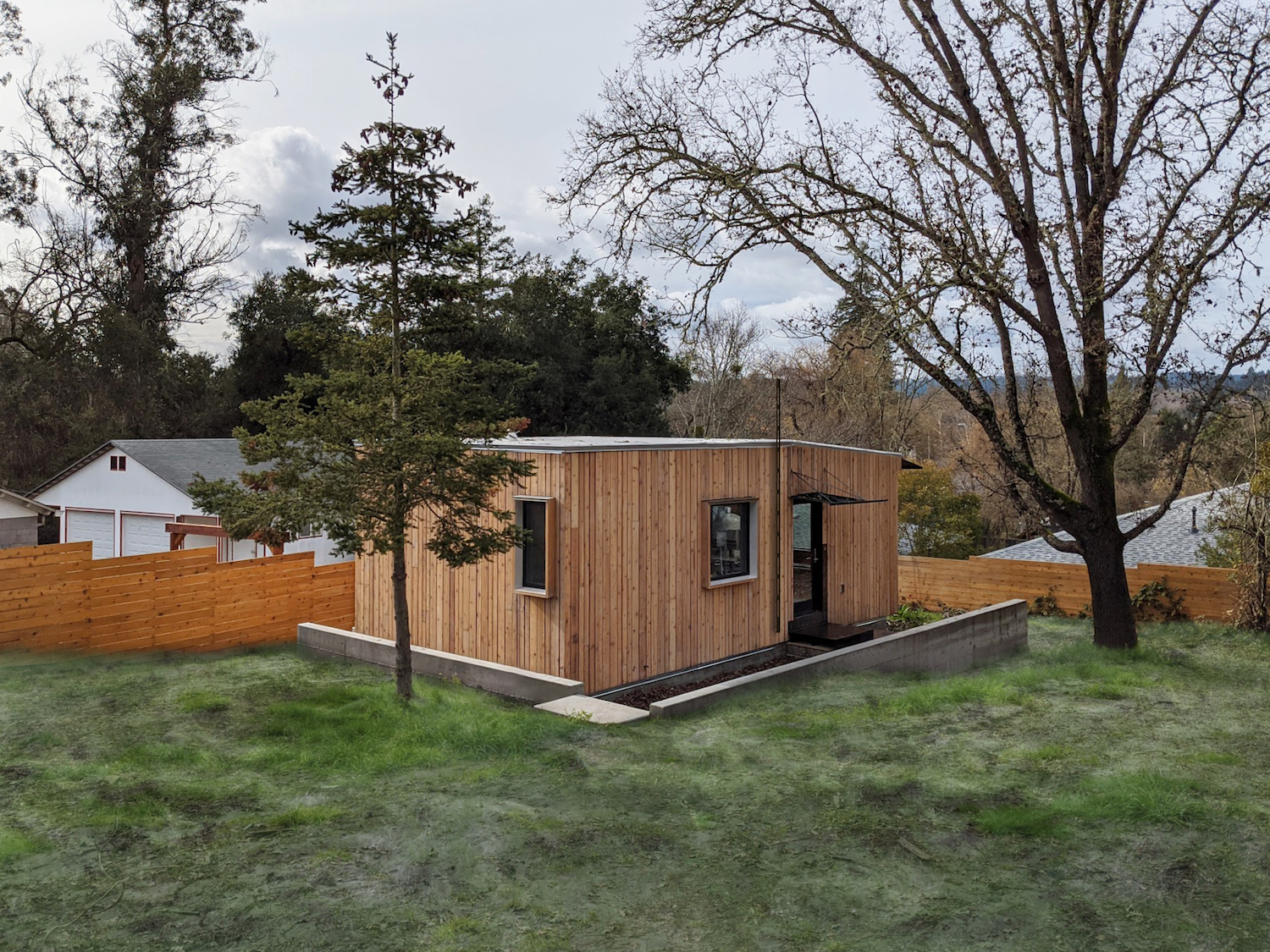 façade mini maison en bois de 35m2