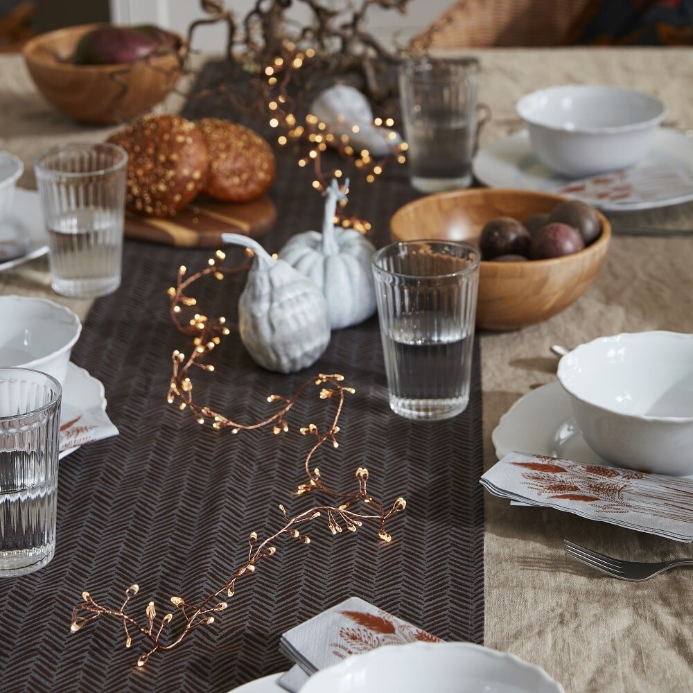 guirlande lumineuse sur table