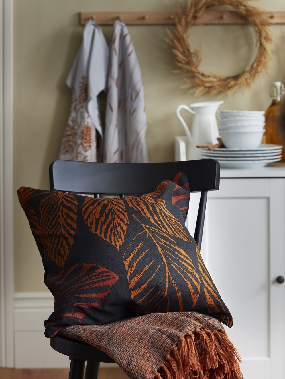 coussin feuille d'automne