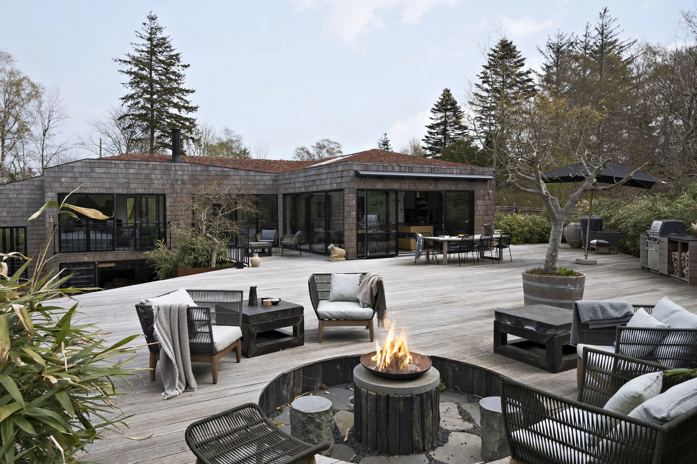 terrasse avec brasero