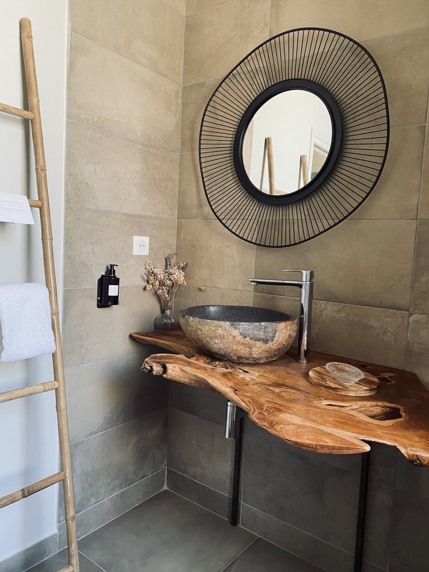 salle de bain grise et bois salle de bain grise et bois