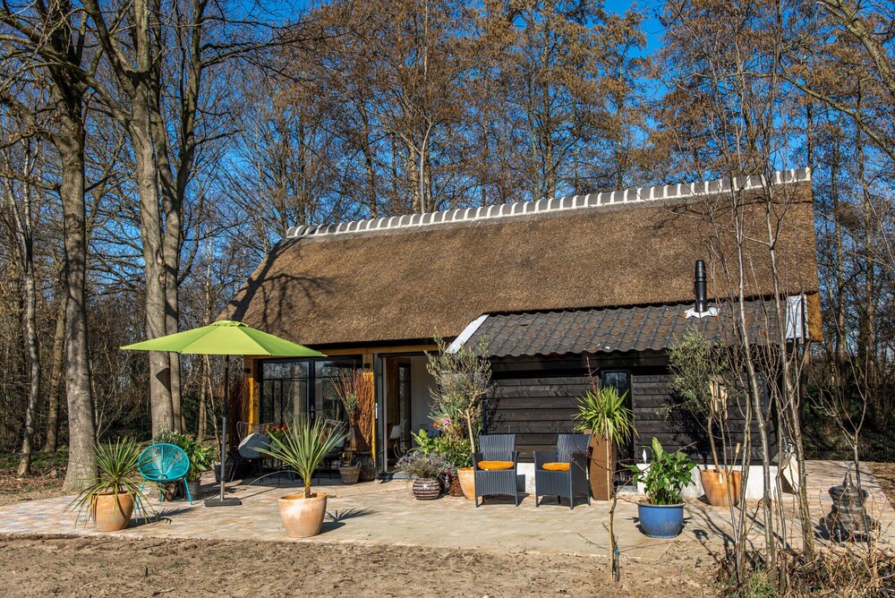 façade maison en bois avec des baies vitrées