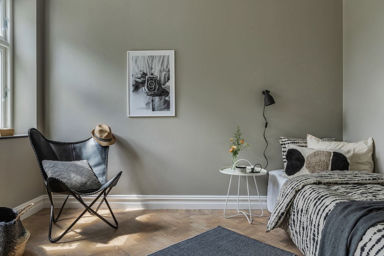 chambre déco kaki
