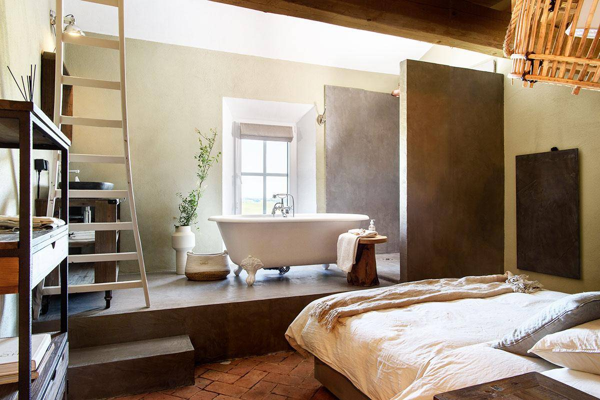 salle de bain ouverte sur chambre
