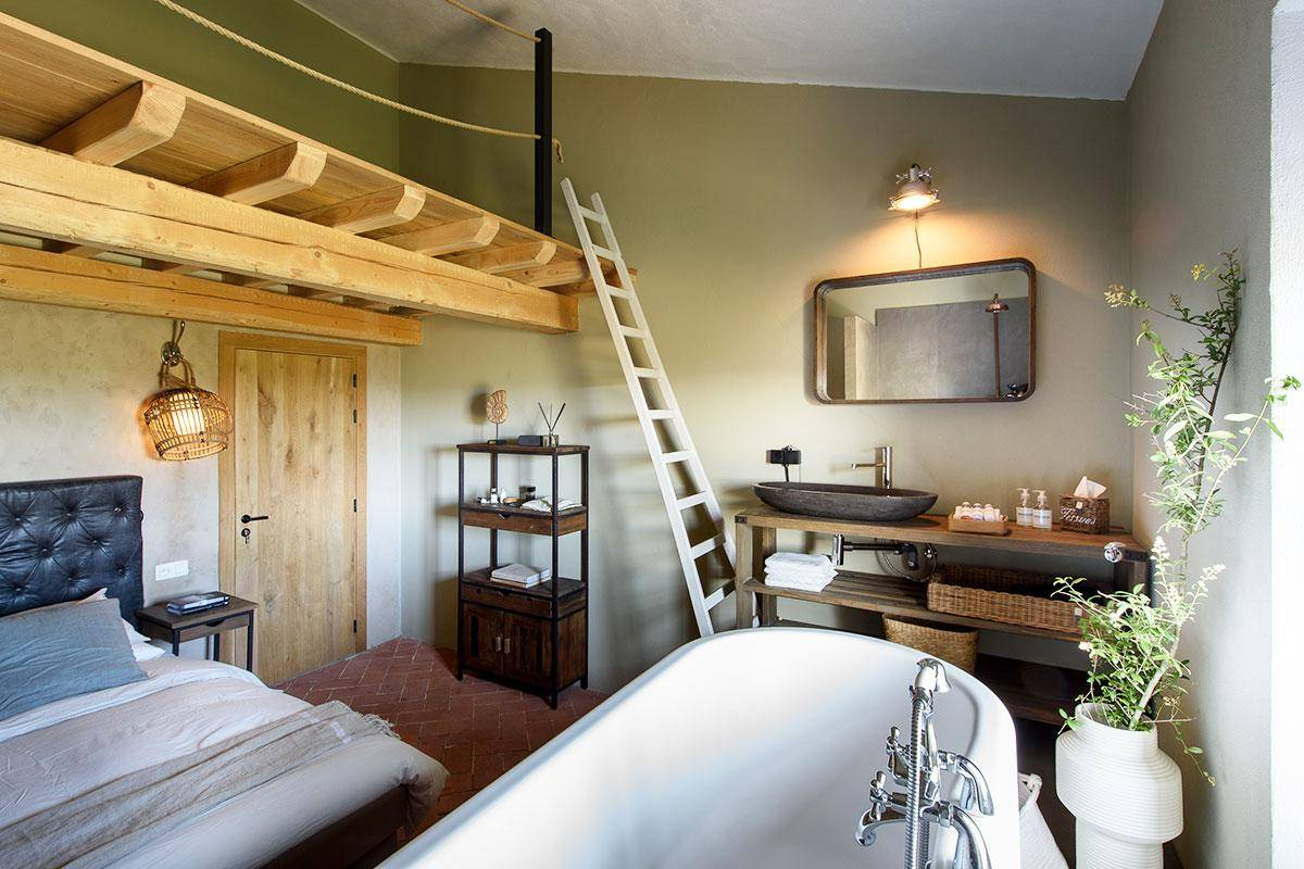 chambre avec salle de bain ouverte