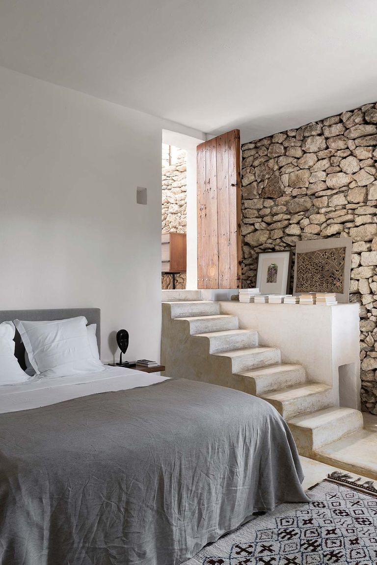chambre décoration naturelle avec mur de pierres chambre décoration naturelle avec mur de pierres