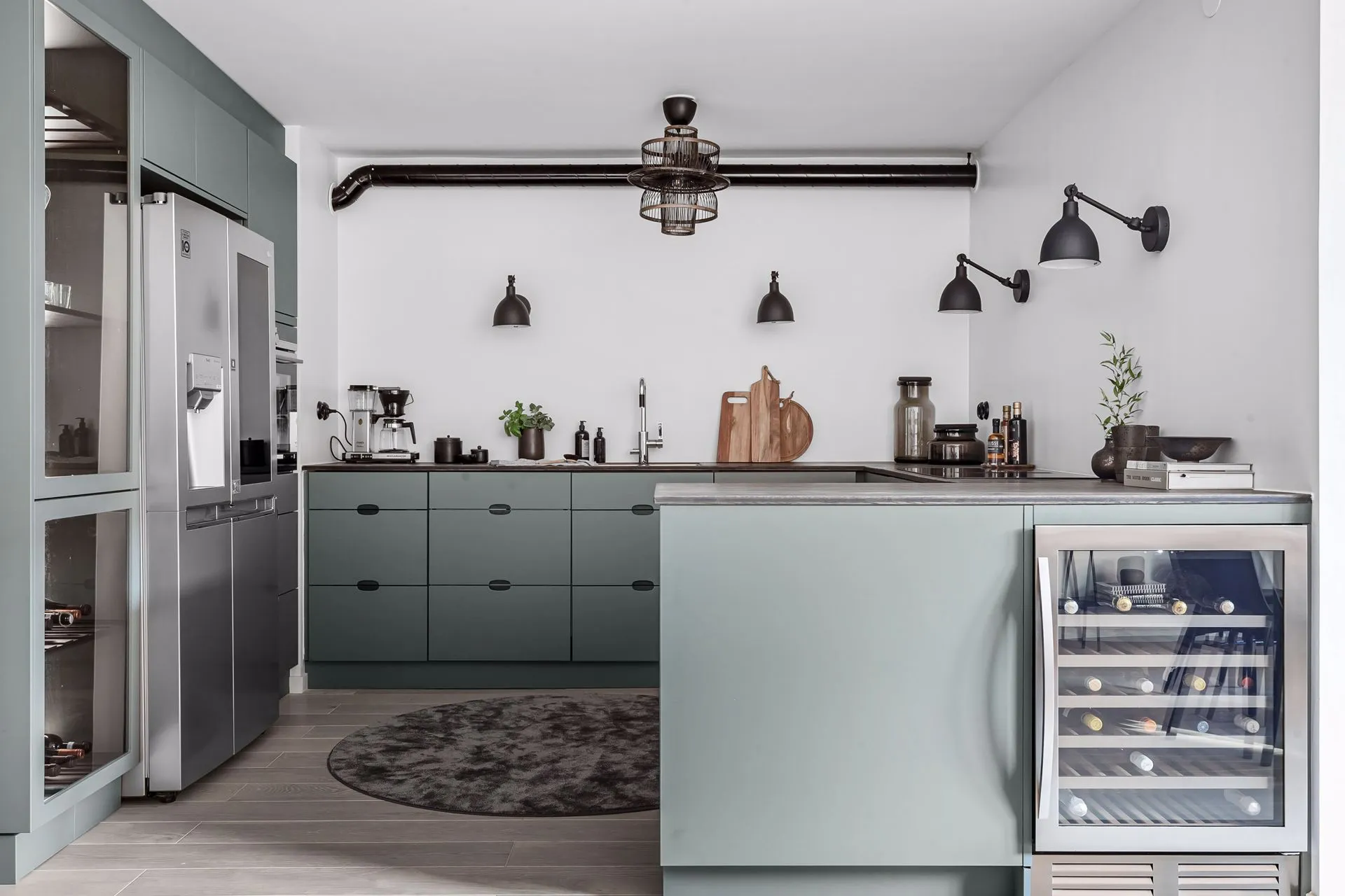 cuisine équipée design verte 
