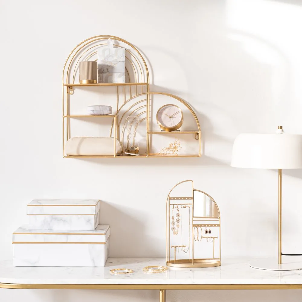 déco petit prix etagère dorée