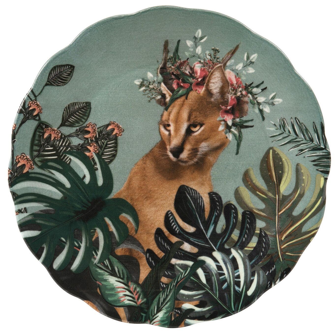 assiette motif lynx