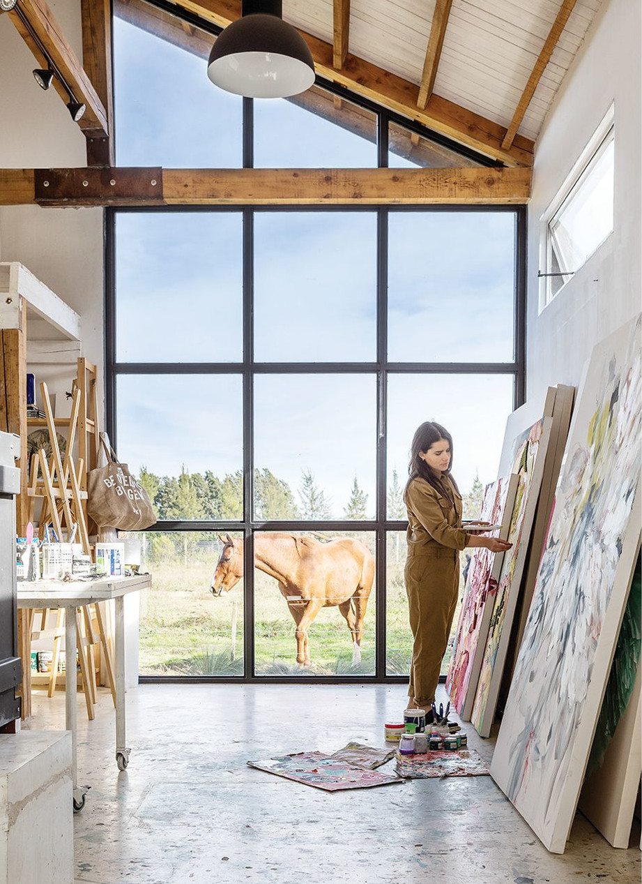 atelier d atelier d'artiste dans mini maison vitrée