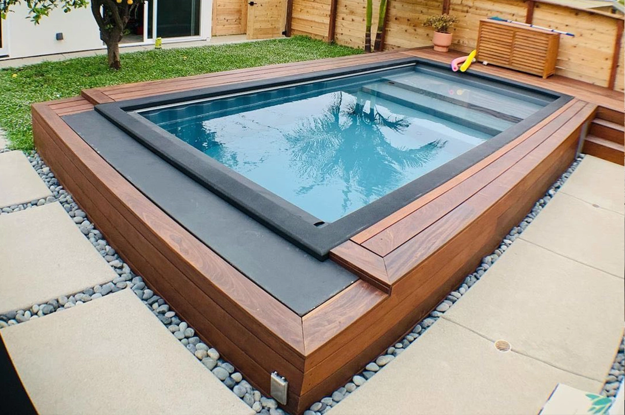 piscine métal avec plage bois piscine métal avec plage bois