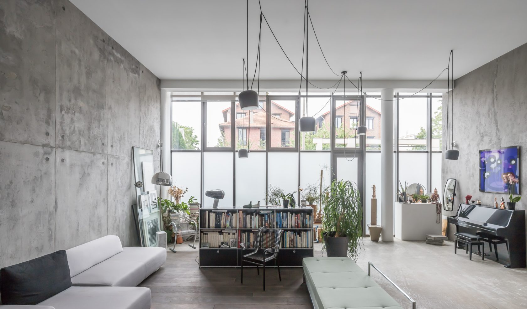 salon loft au design gris béton salon loft au design gris béton