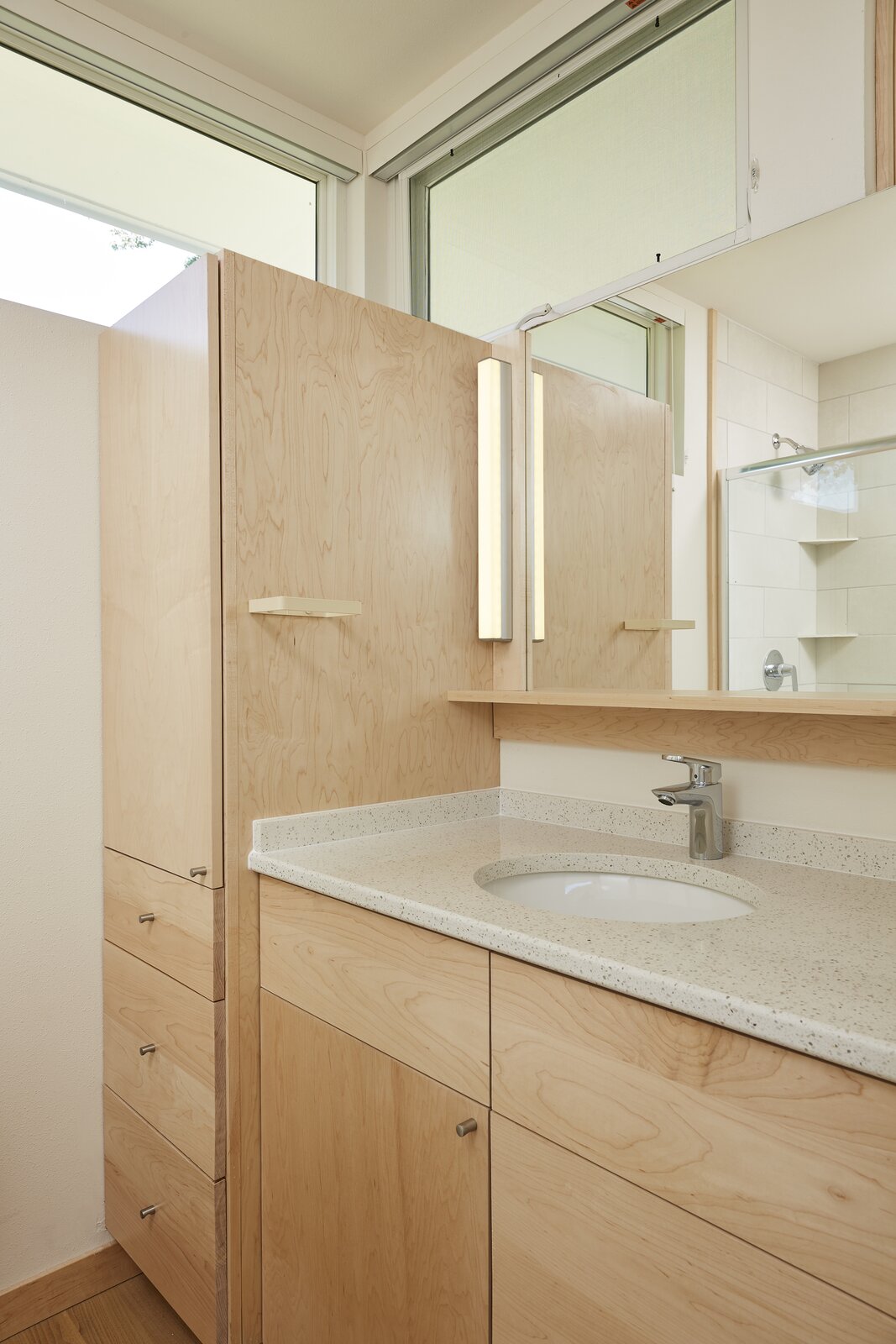 salle de bain design bois érable