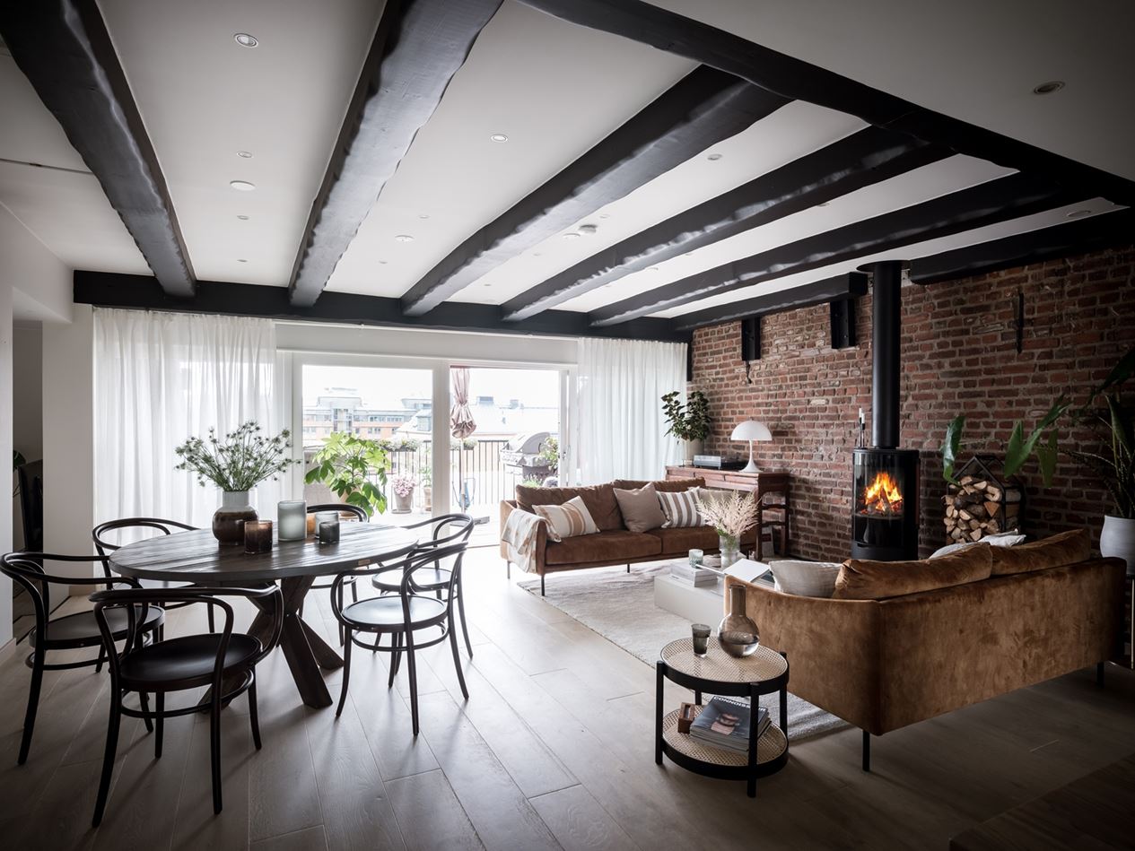 salon appartement en duplex avec terrasse