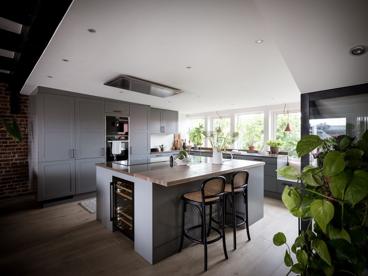 cuisine ouverte appartement en duplex avec terrasse
