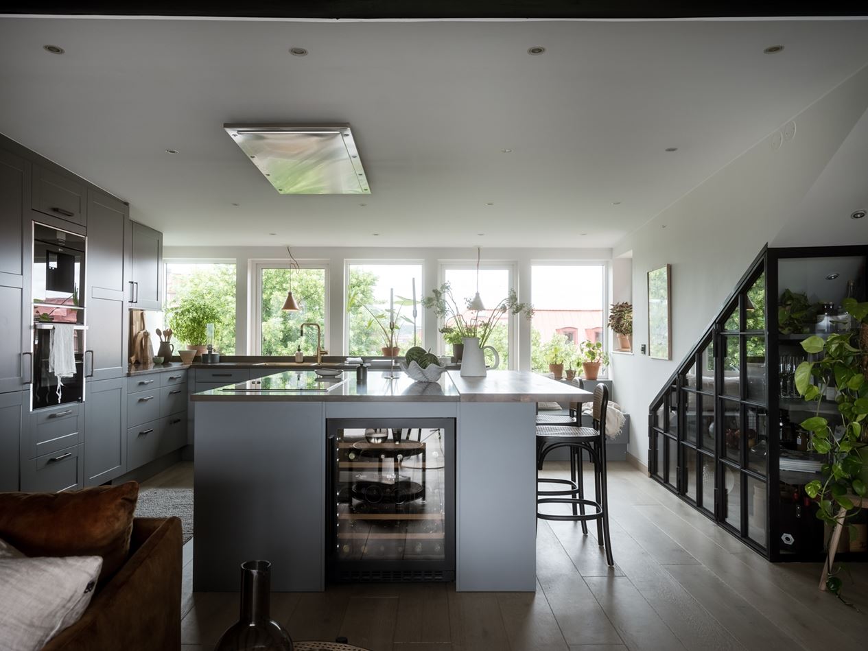 cuisine ouverte appartement en duplex avec terrasse