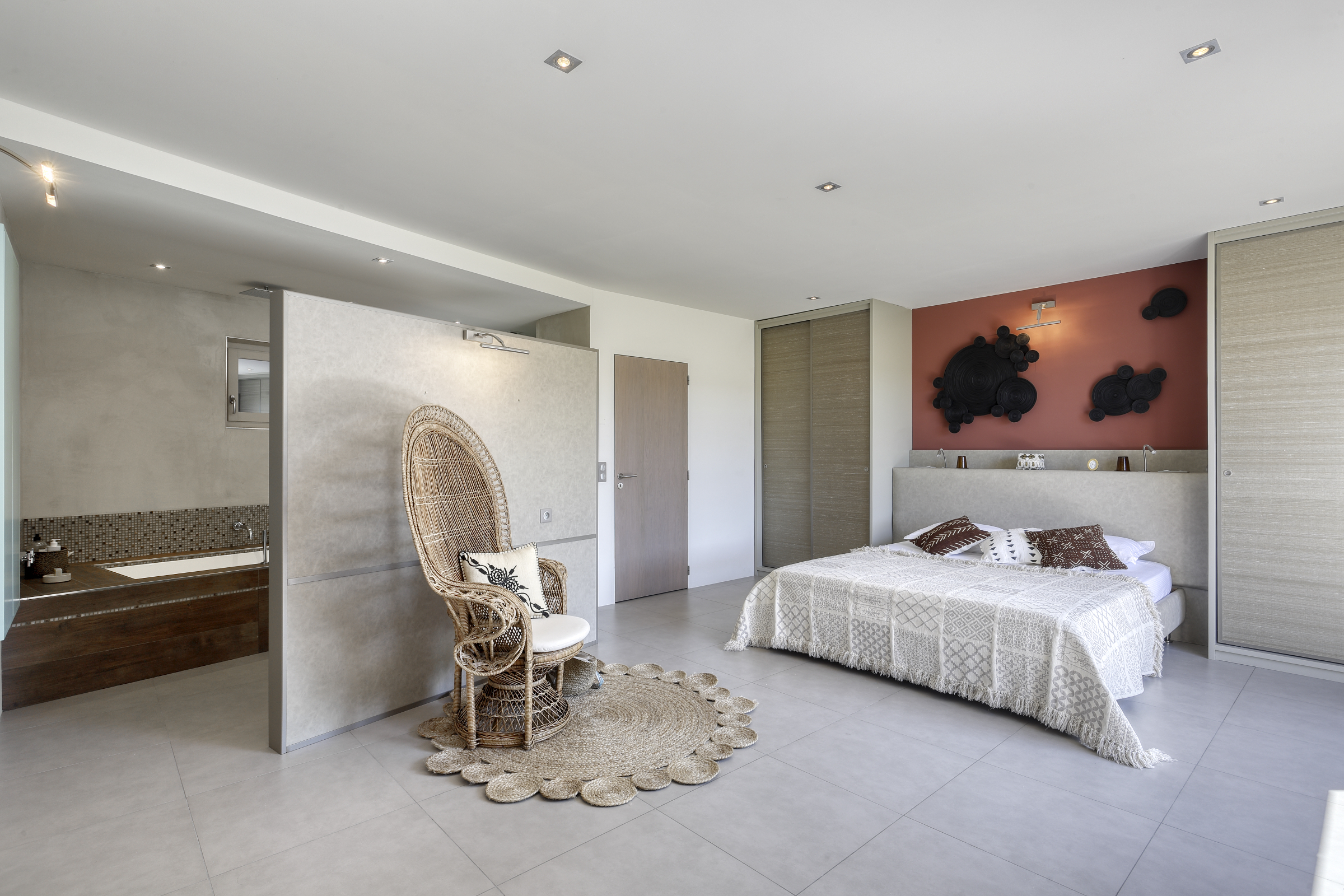 chambre décoration contemporaine maison en Provence chambre décoration contemporaine maison en Provence