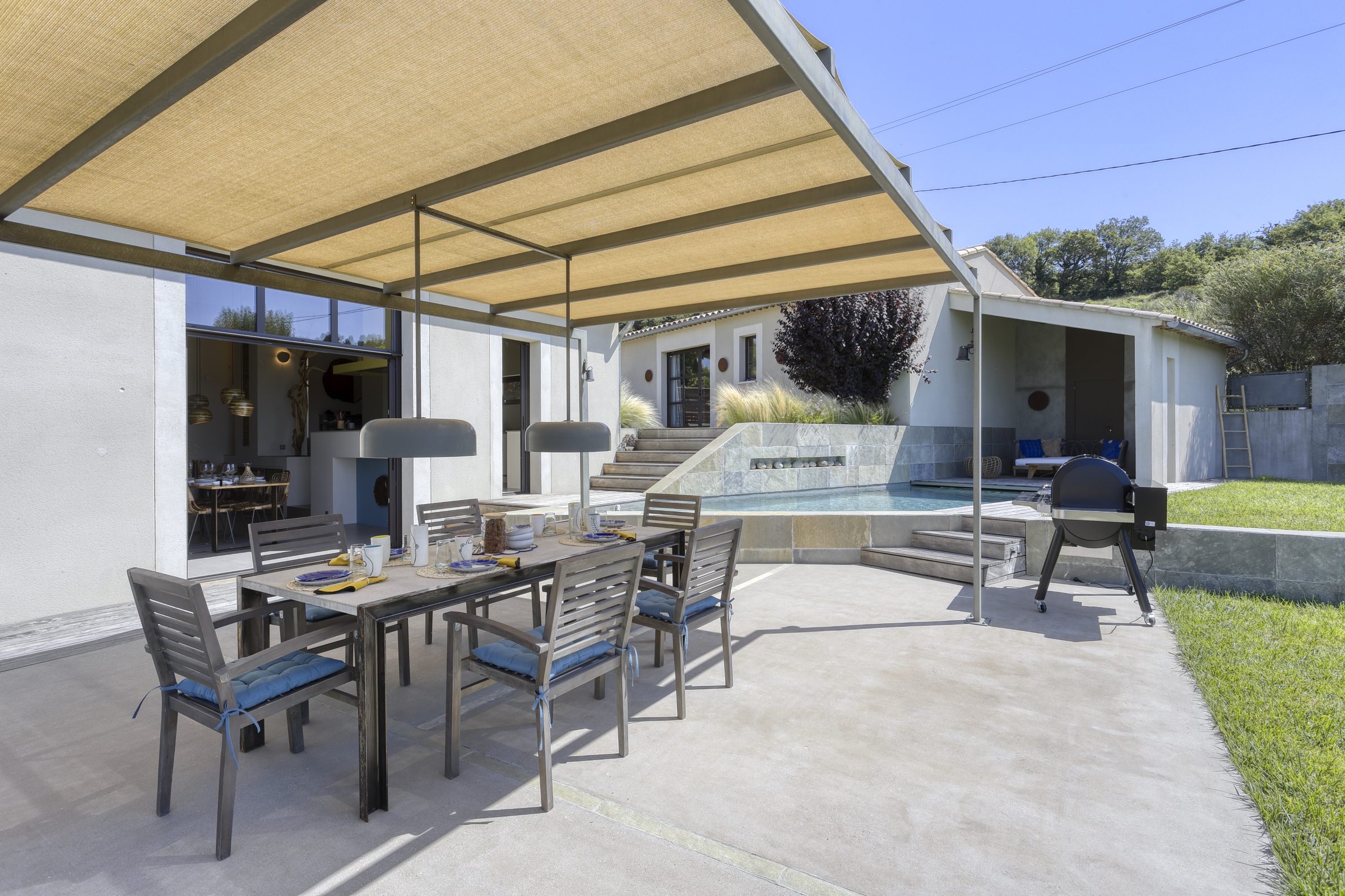 terrasse avec pergola acier terrasse avec pergola acier
