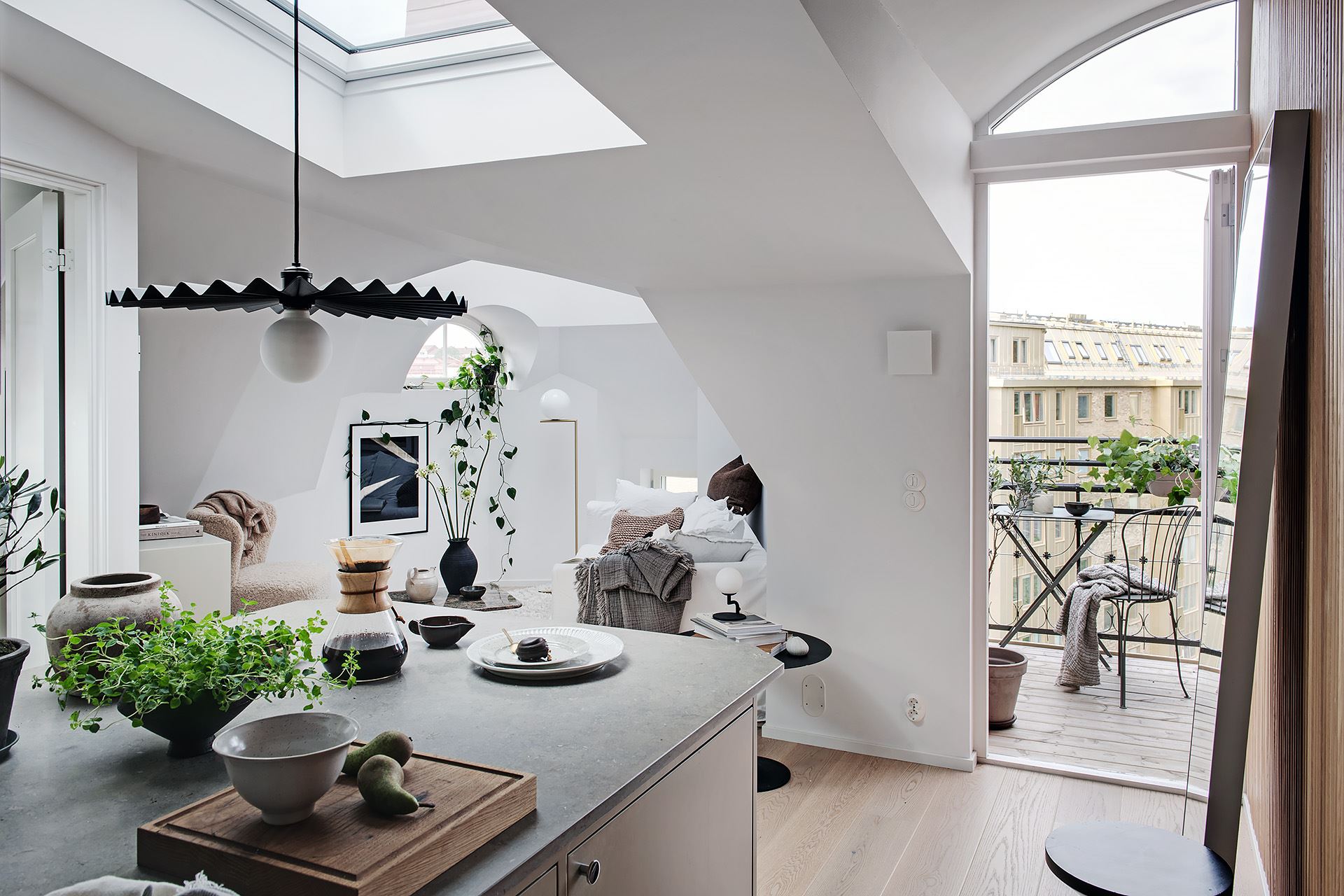 cuisine et salon appartement design de 33m2