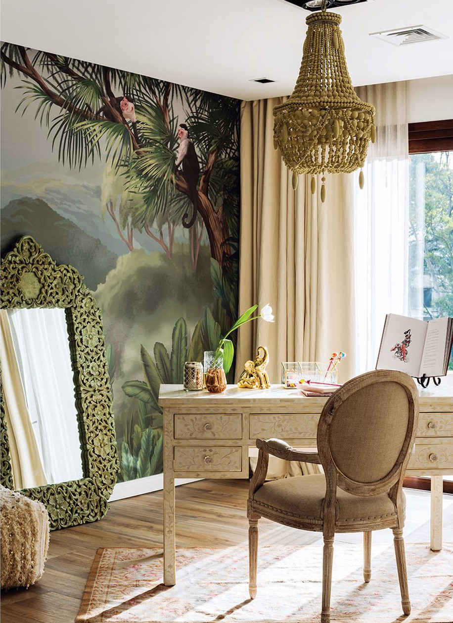 chambre avec papier-peint exotique chambre avec papier-peint exotique