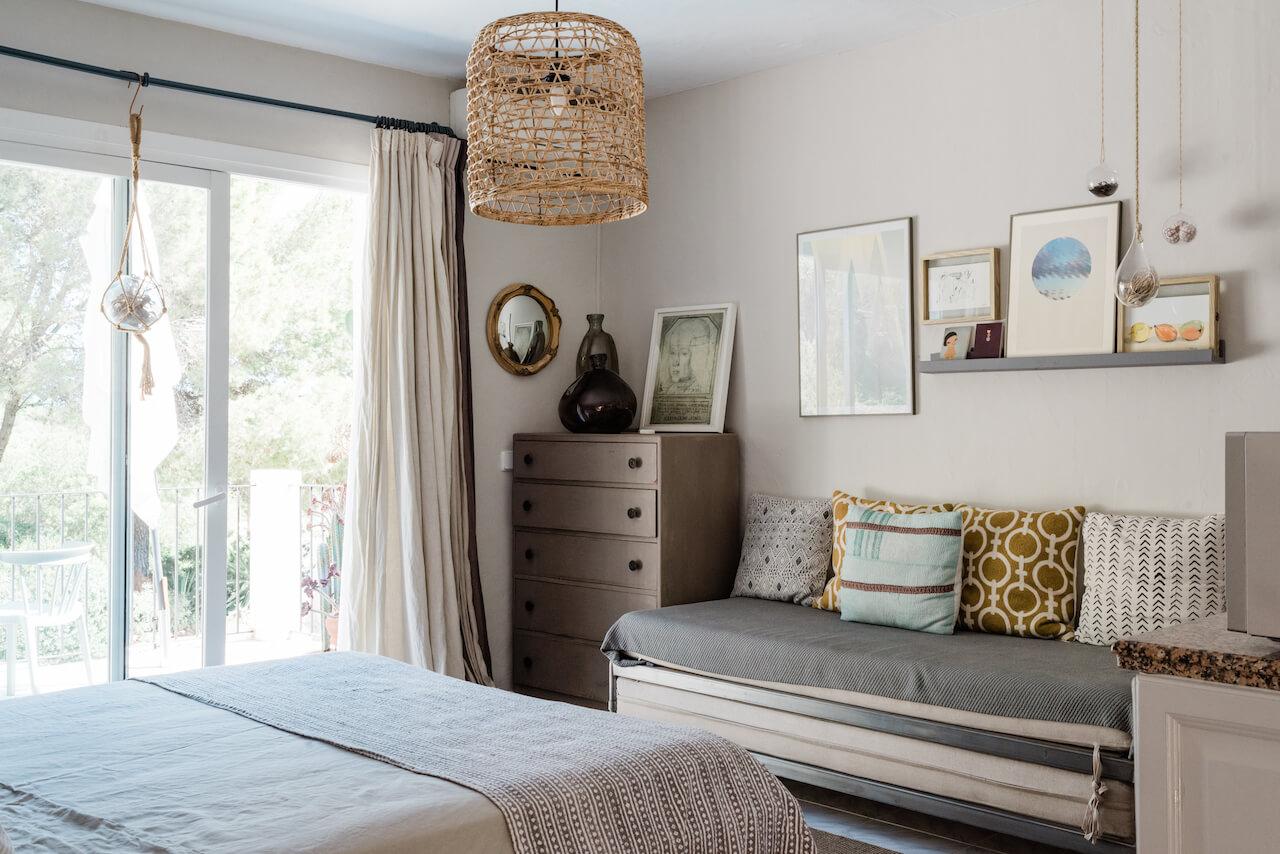 chambre décoration naturelle et grise