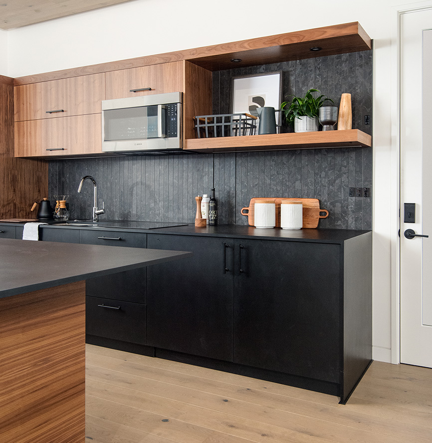 cuisine design noire et bois cuisine design noire et bois