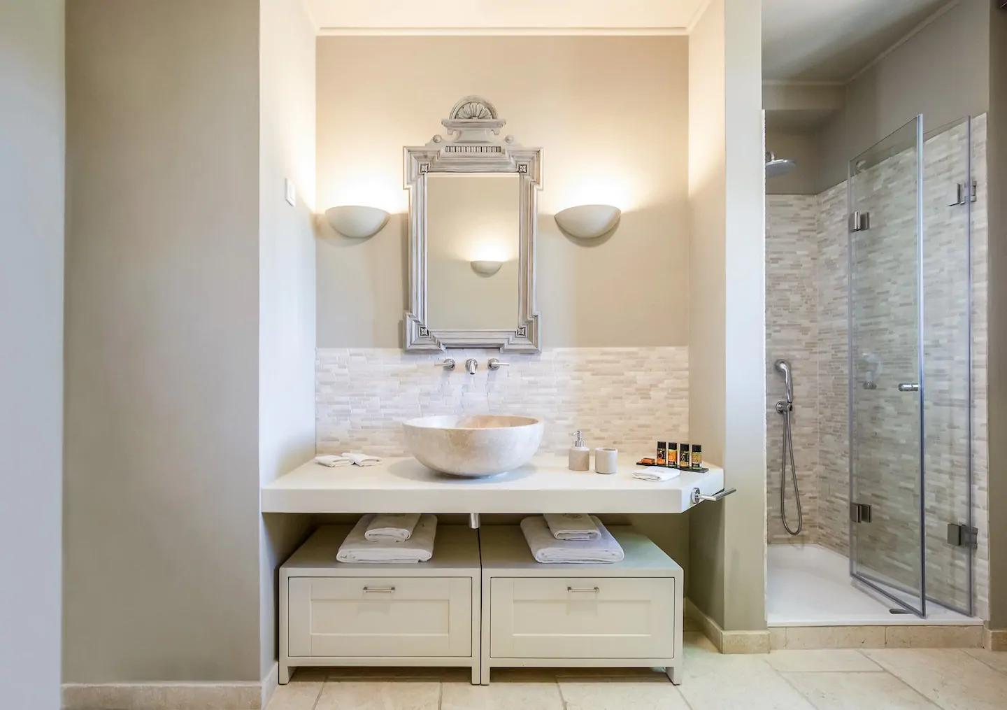 salle de bain rustique