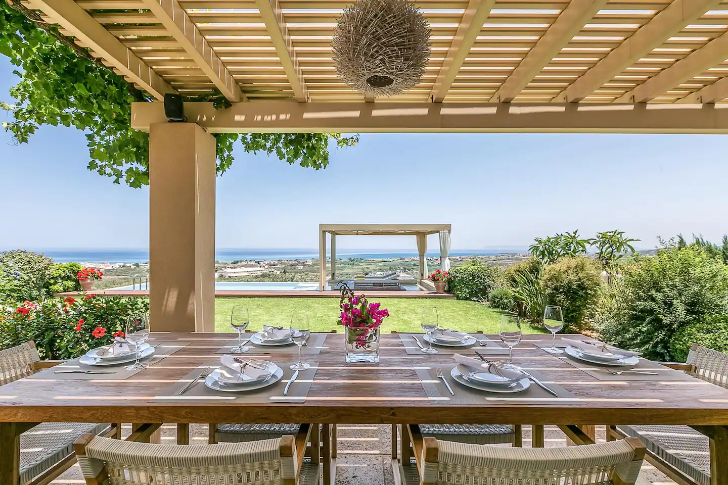 terrasse pierre avec vue mer