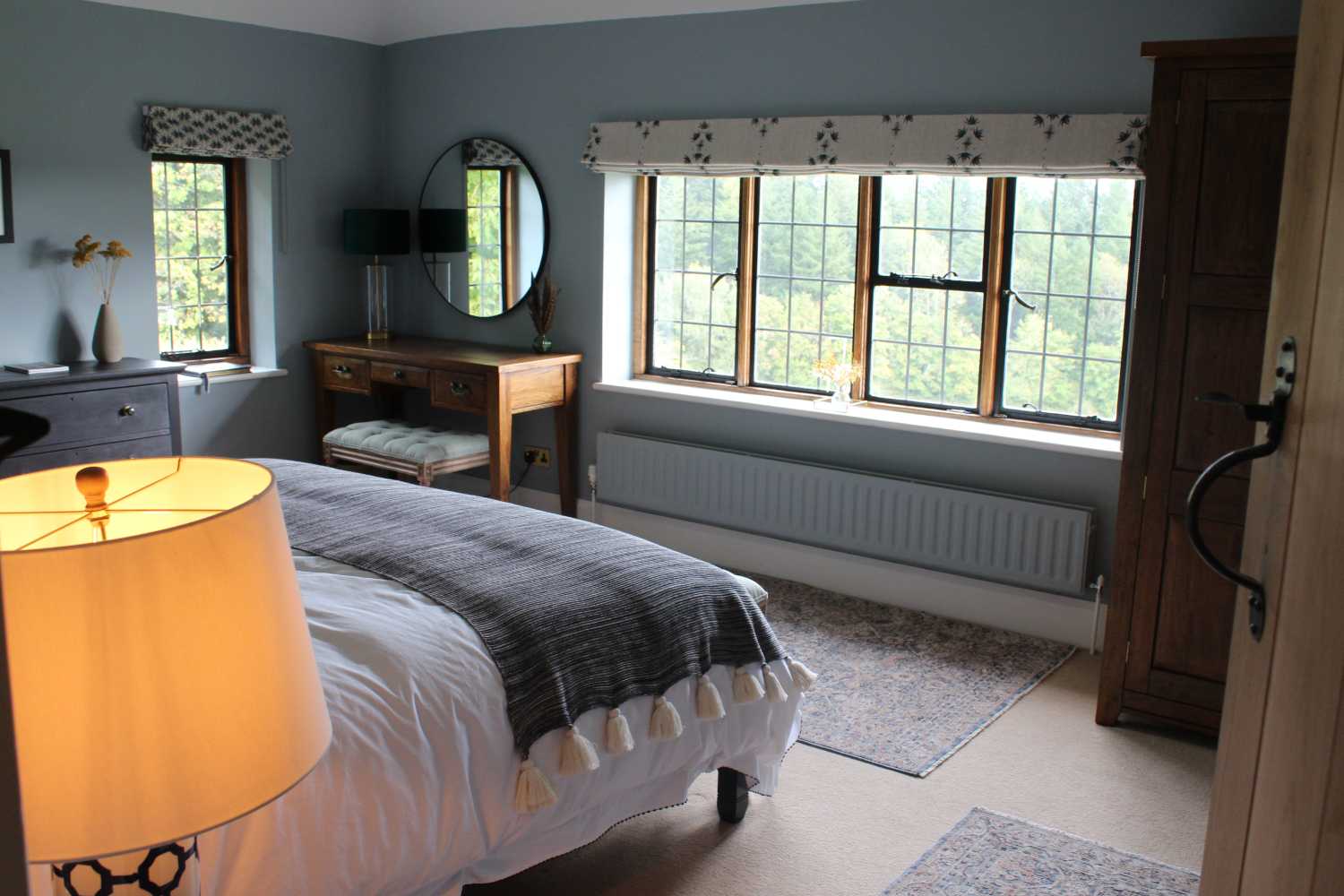 chambre vintage bleue