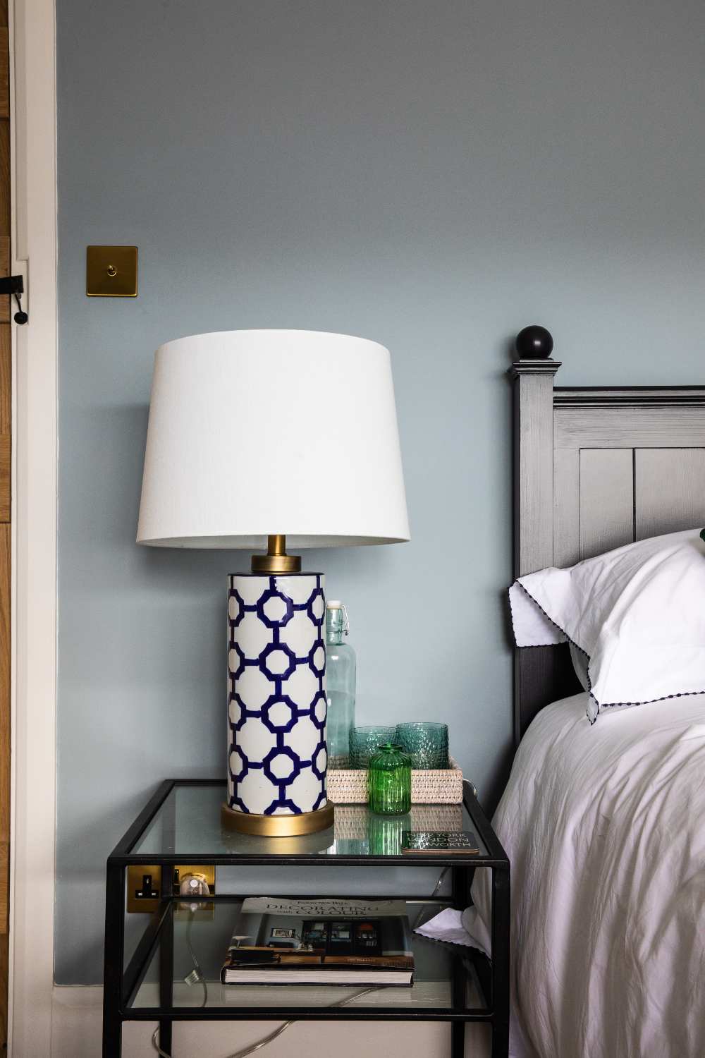 chambre vintage bleue Farrow & Ball
