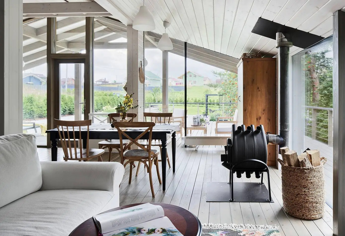 salon maison en bois modulaire