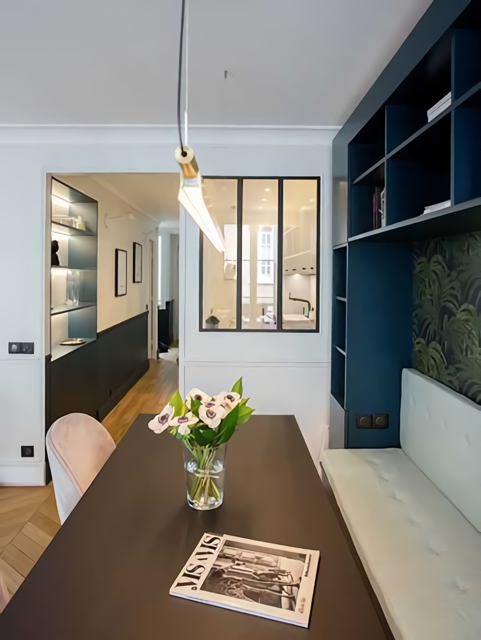 salle à manger et cuisine appartement Paris