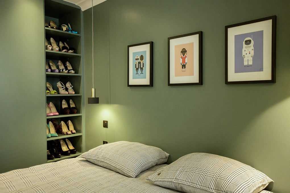 chambre décoration verte