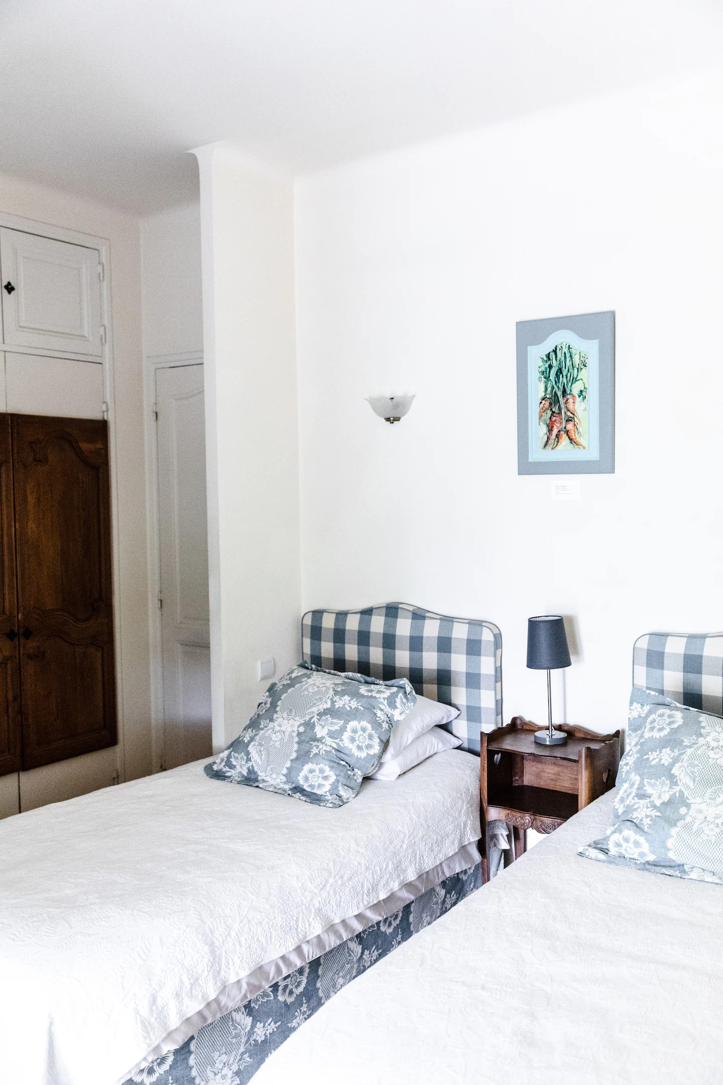 chambre décoration rustique et toile de Jouy