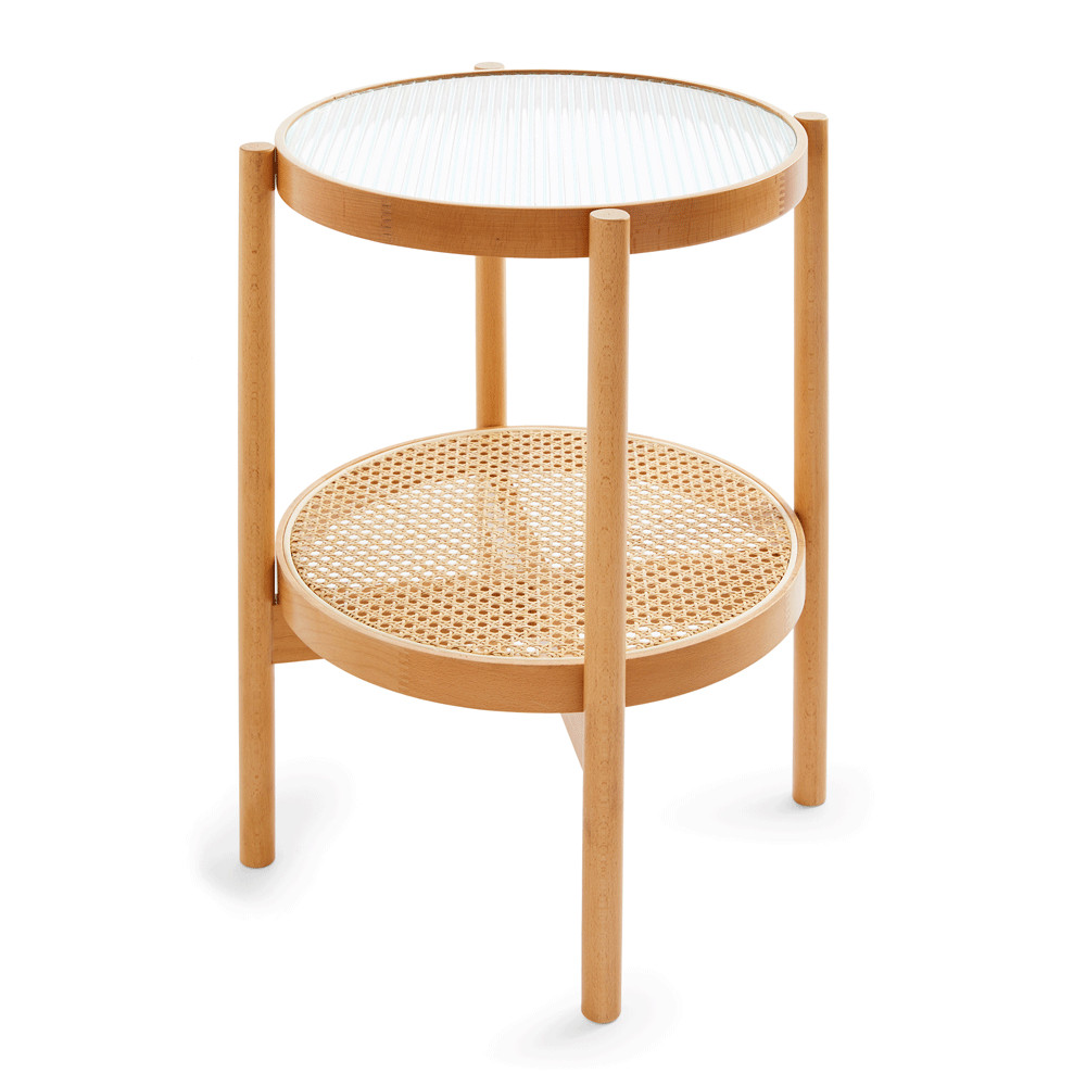 table d'appoint rotin et cannage