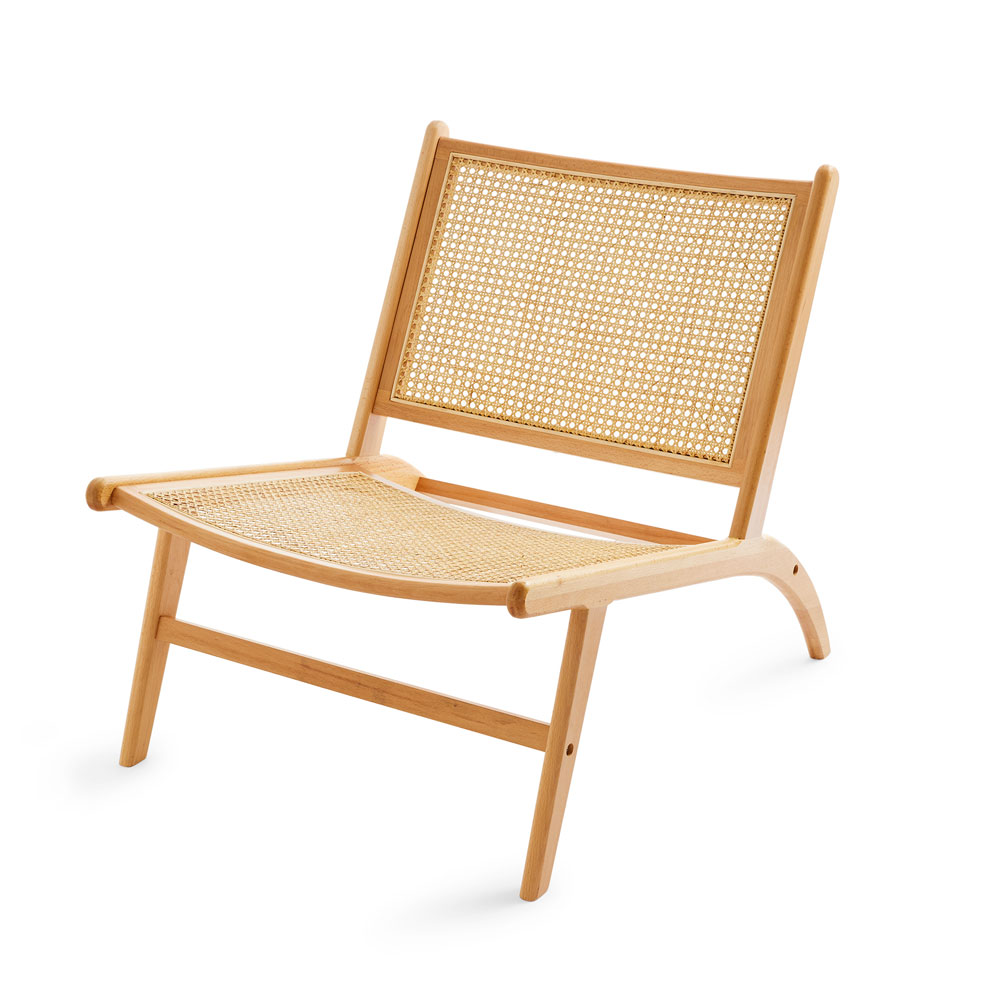 fauteuil bas rotin et cannage