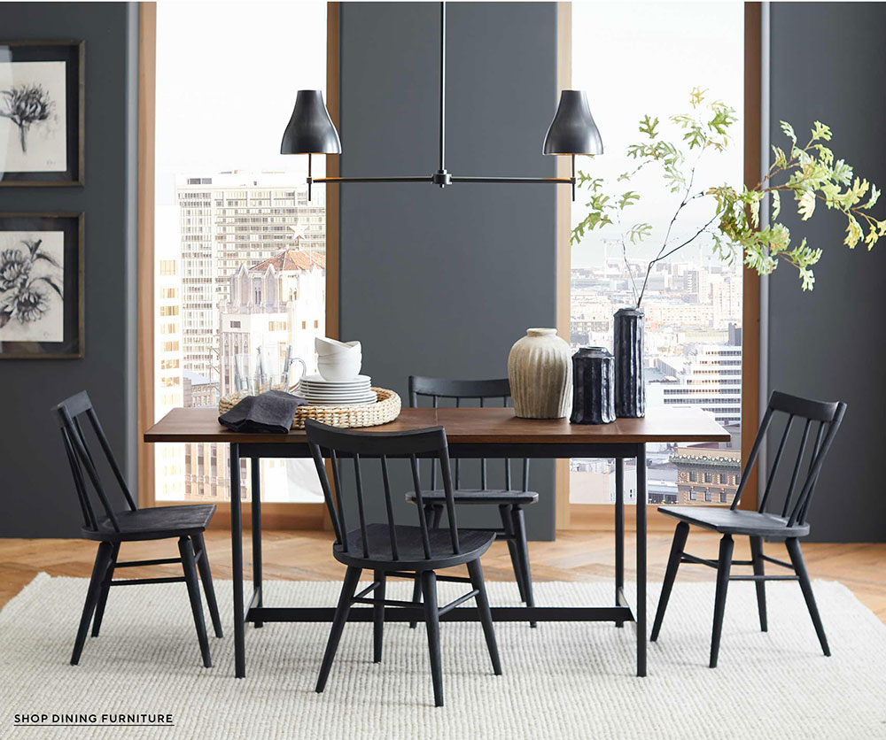 salle à manger décoration noire