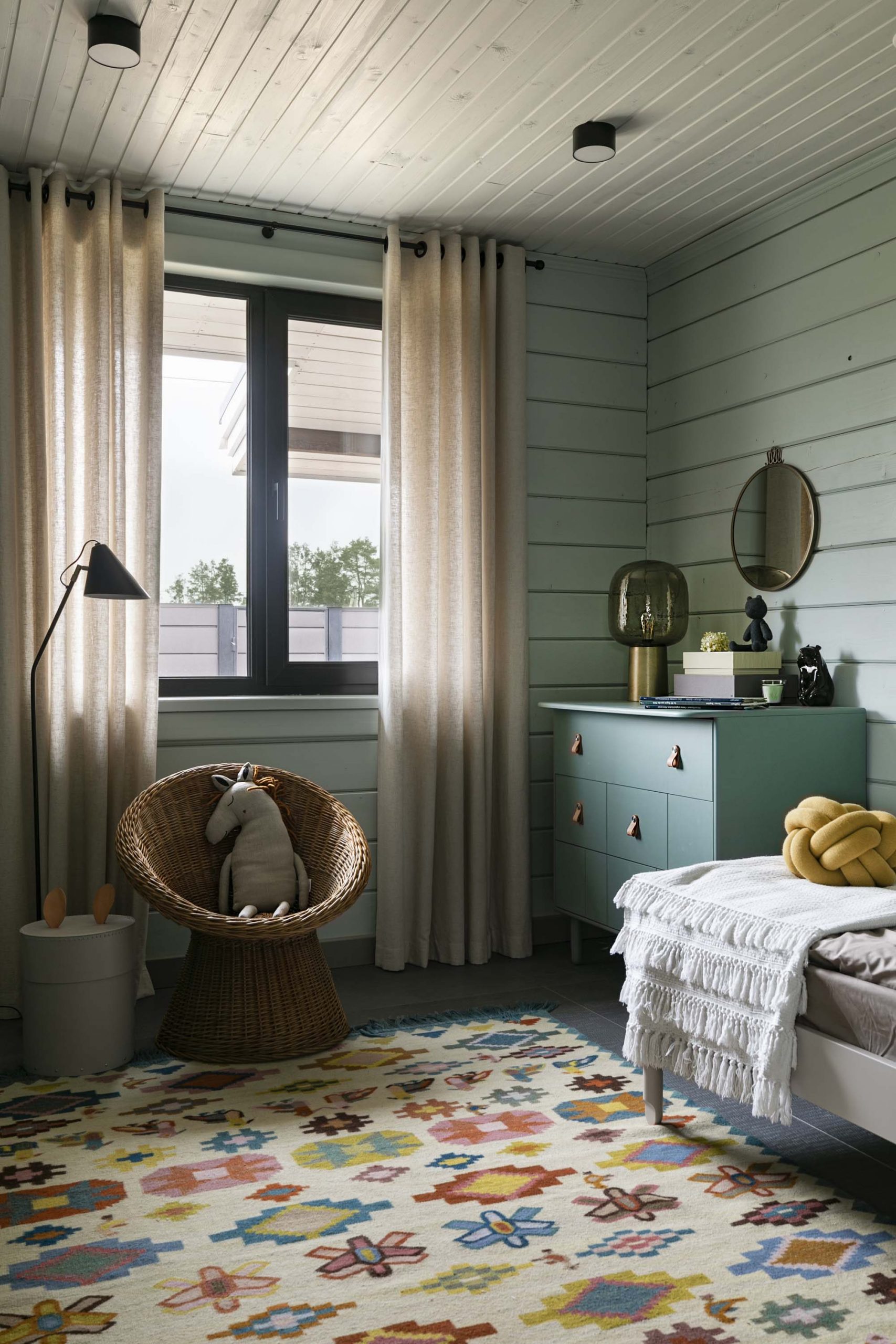 chambre d chambre d'enfant murs verts