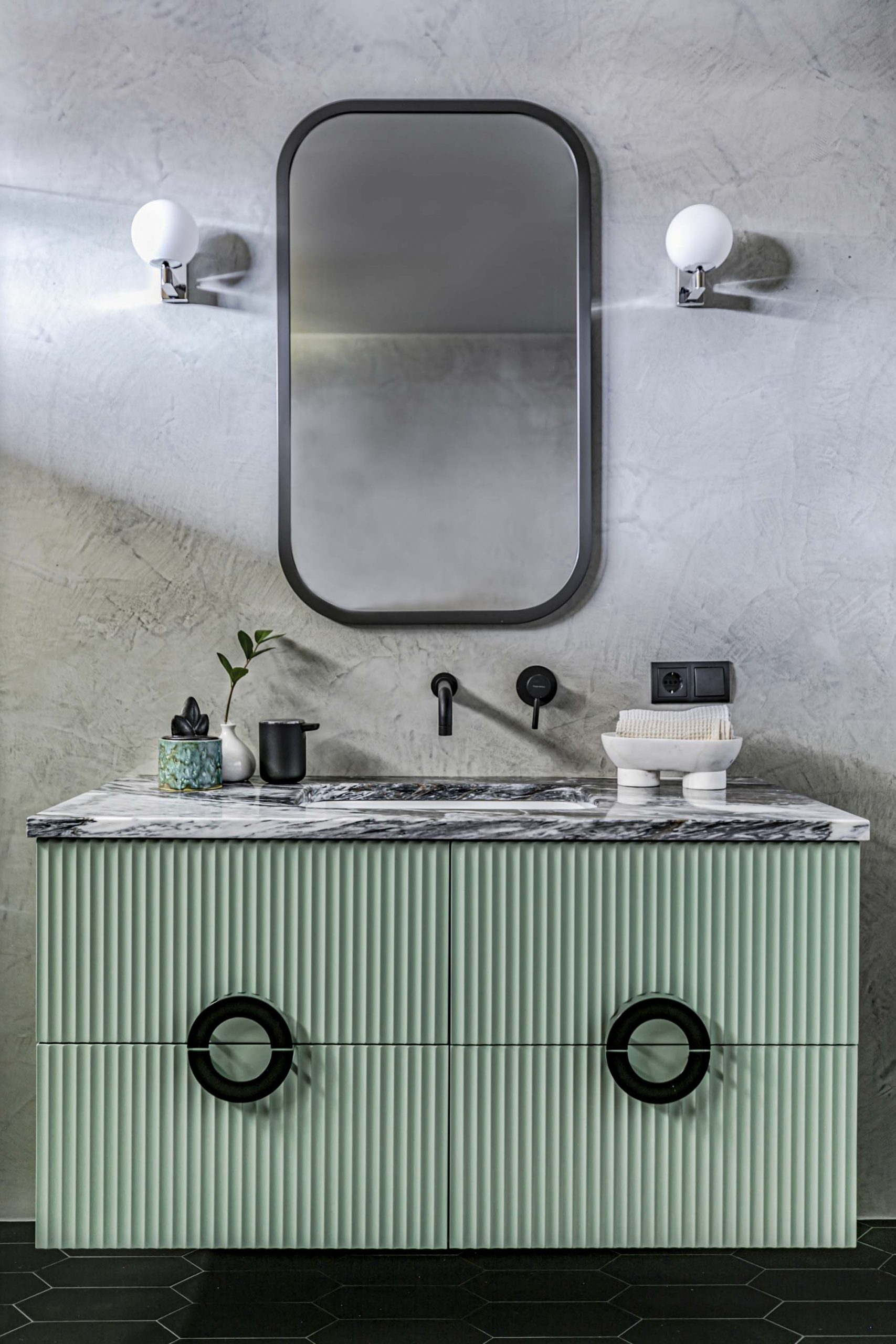 salle de bain verte et grise salle de bain verte et grise