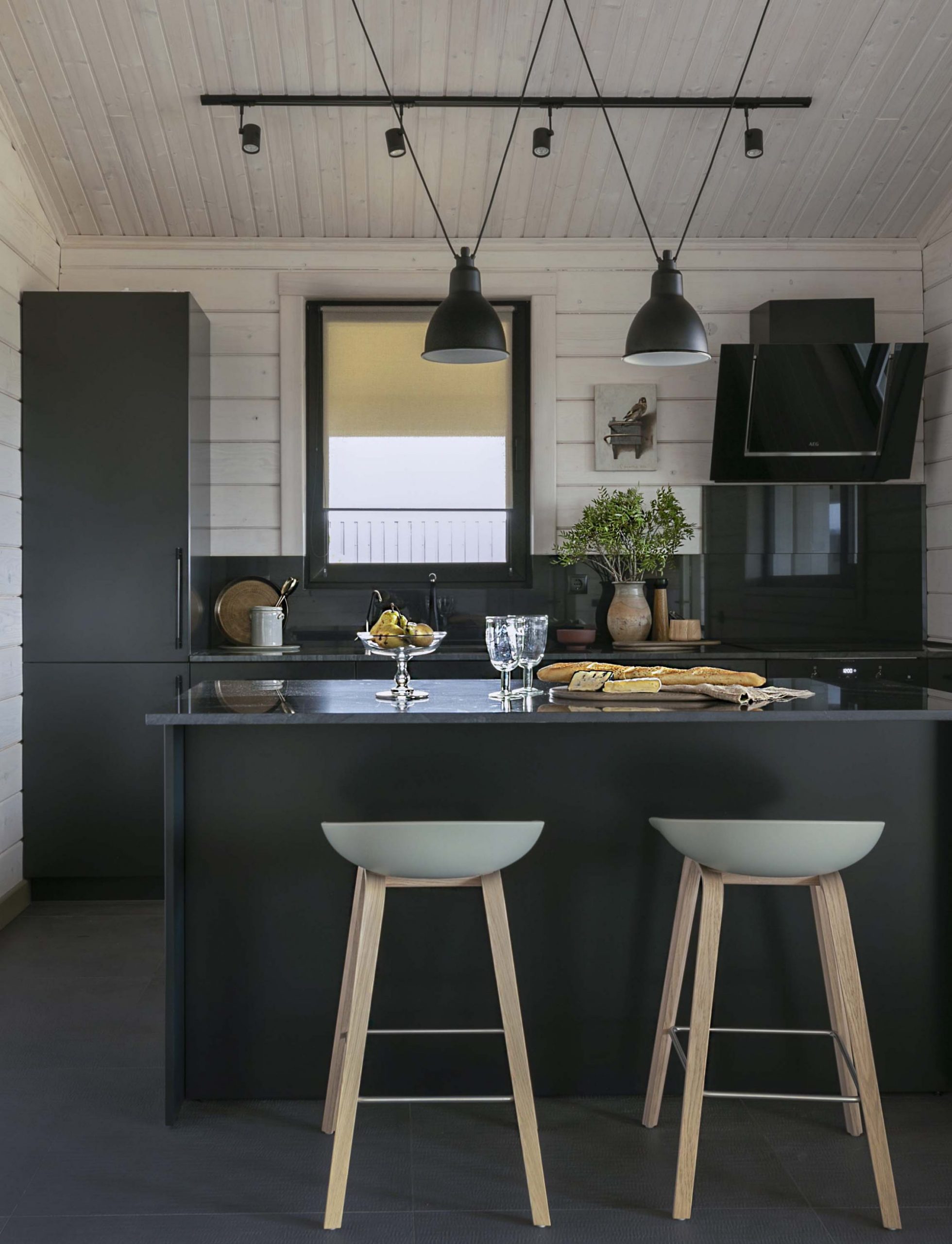 cuisine ouverte design noire maison en bois cuisine ouverte design noire maison en bois