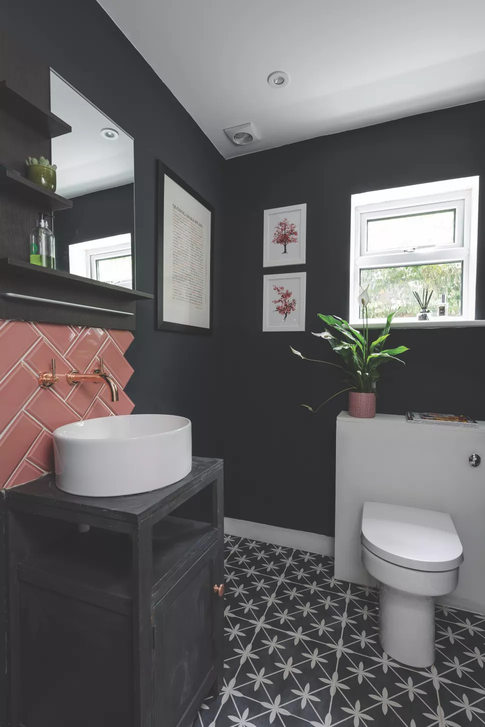 décoration toilettes en noir