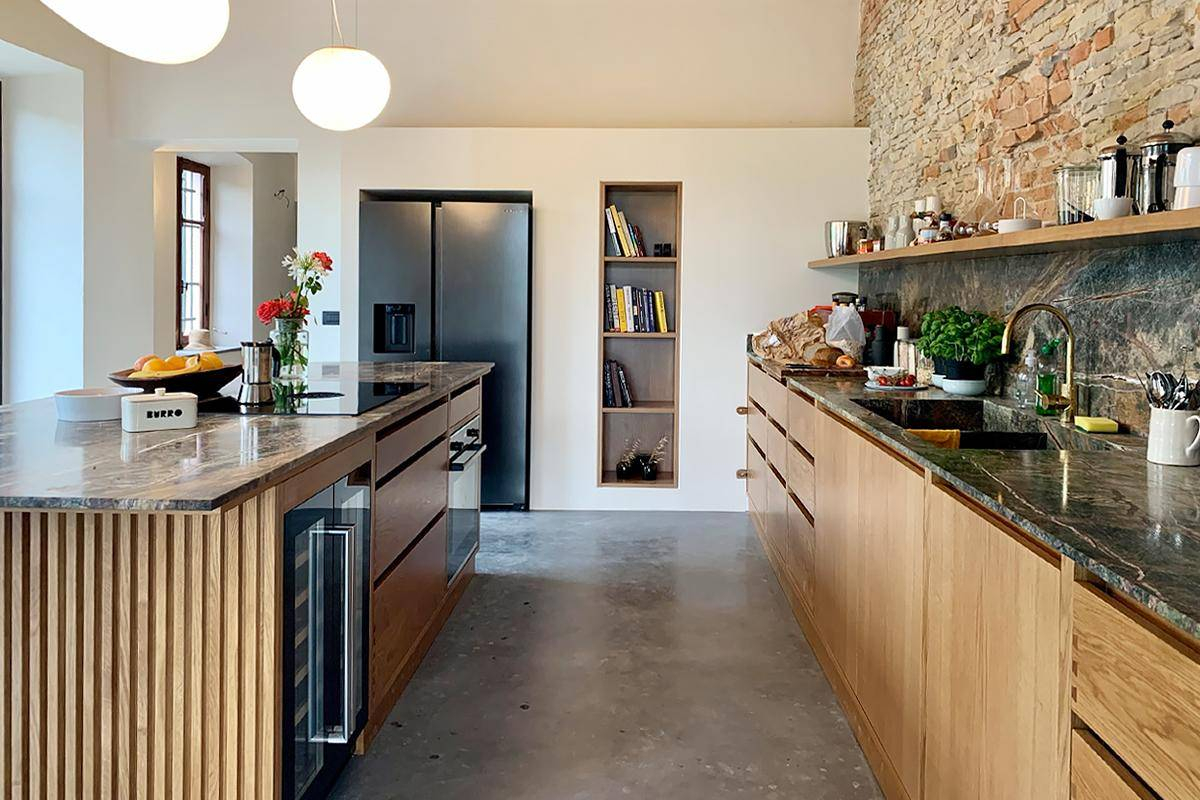 cuisine design bois et marbre