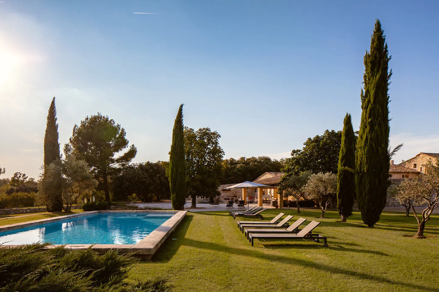 jardin avec cyprès et piscine jardin avec cyprès et piscine