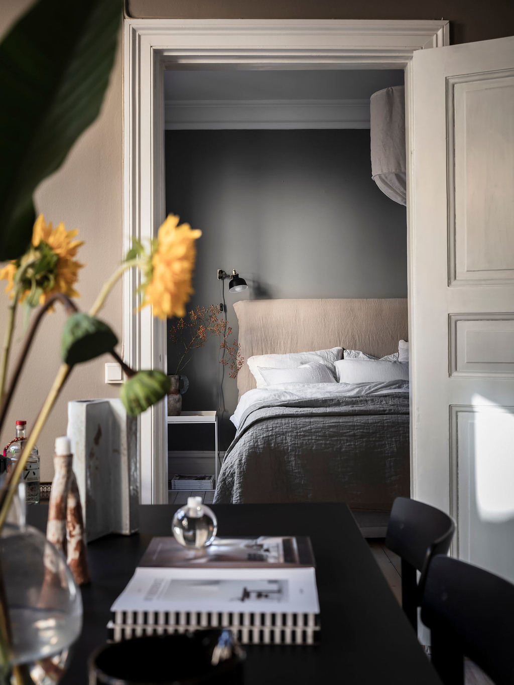 chambre décoration grise et beige